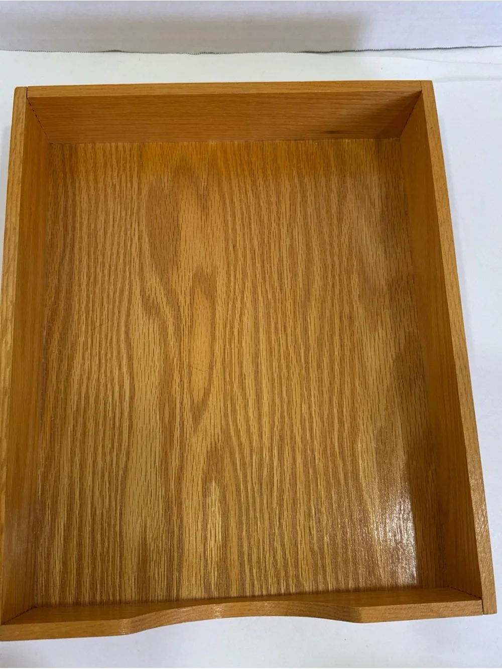 VTG Mid-Century Hedges Files “The Line” Oak Wood 2-Tier Desk Organizer Tray 1721